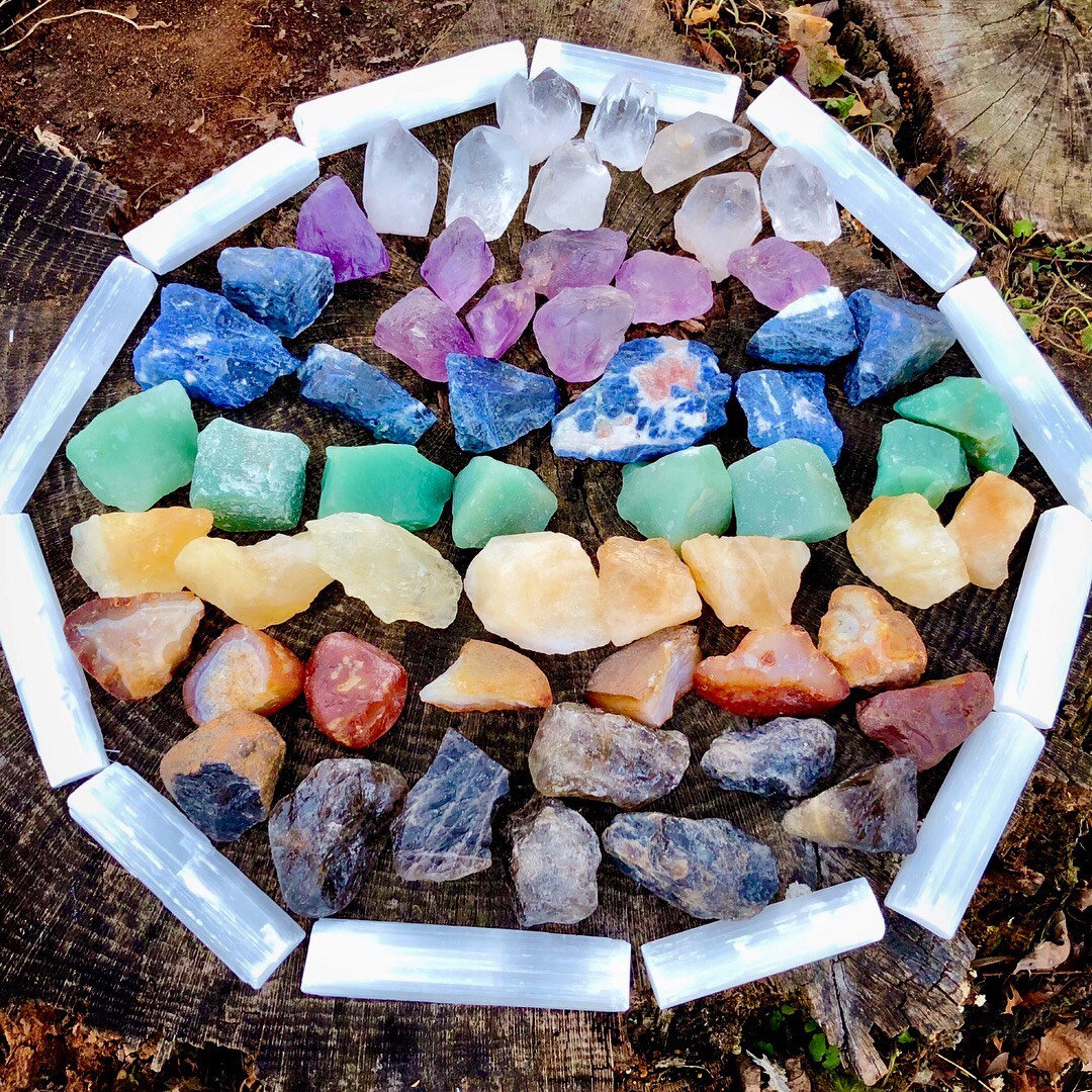 Chakra Healing Stones Set 7 Large Chakra Crystals Raw Crystals Raw Chakra Set Reiki