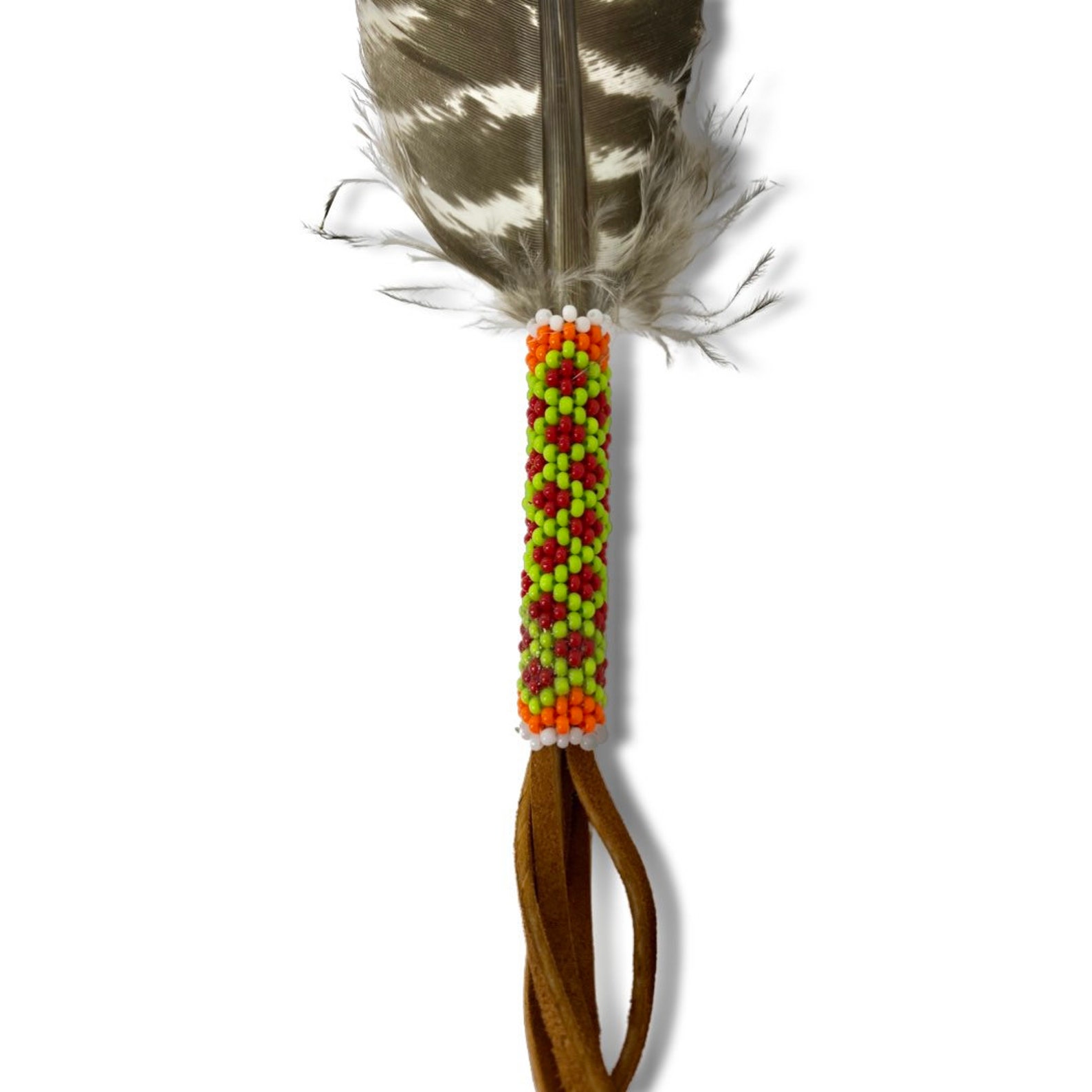 Beaded Smudge Feather Native American Handmade Prayer Etsy