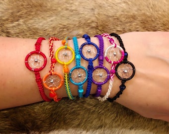 Dreamcatcher Bracelet - Sold Individually - Friendship Bracelet - Raksha Bracelet - Woven Bracelet - Dream Catcher Bracelet - You Choose Col