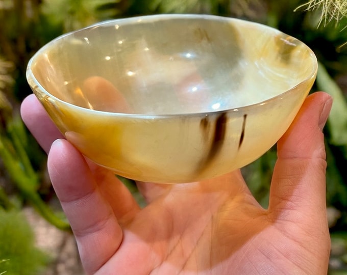 Buffalo Horn Smudge Bowl Light Color Handmade