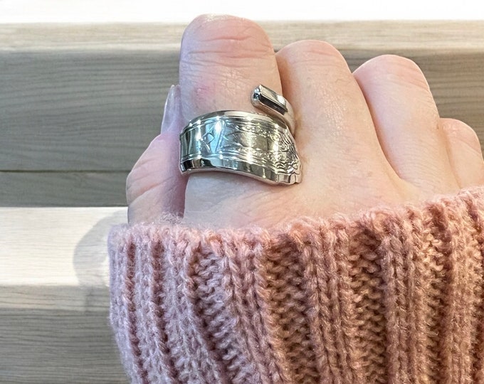 Spoon Ring - Sized to Fit - Antique Silver Spoon