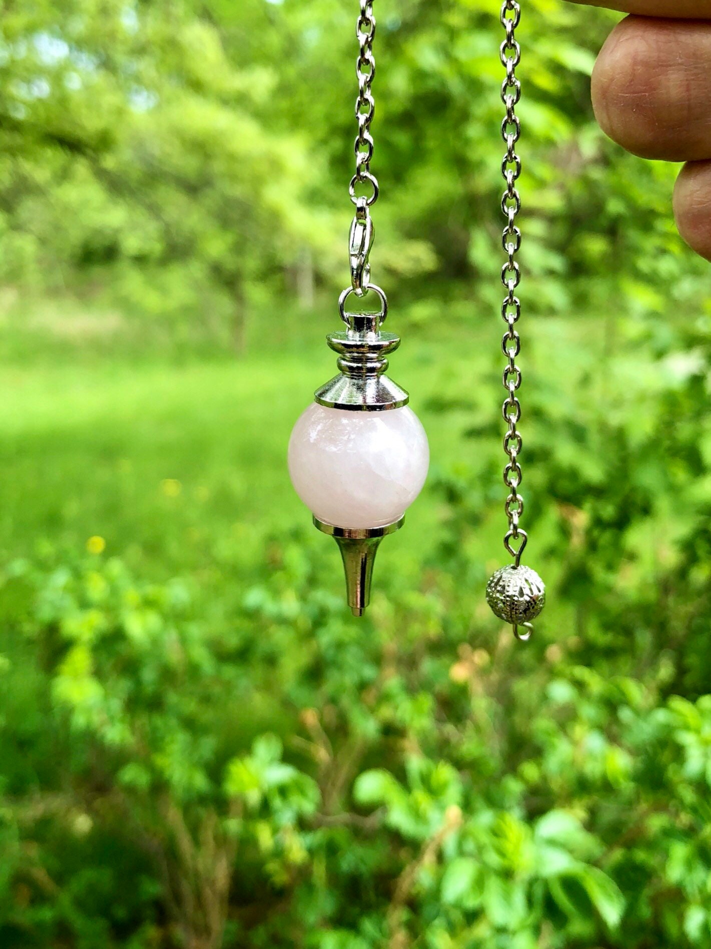 Rose Quartz Pendulum Natural Rose Quartz Love Stone Crystal
