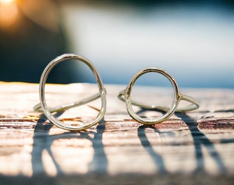 Sterling Silver Halo Circle Ring - Karma Ring - Handmade