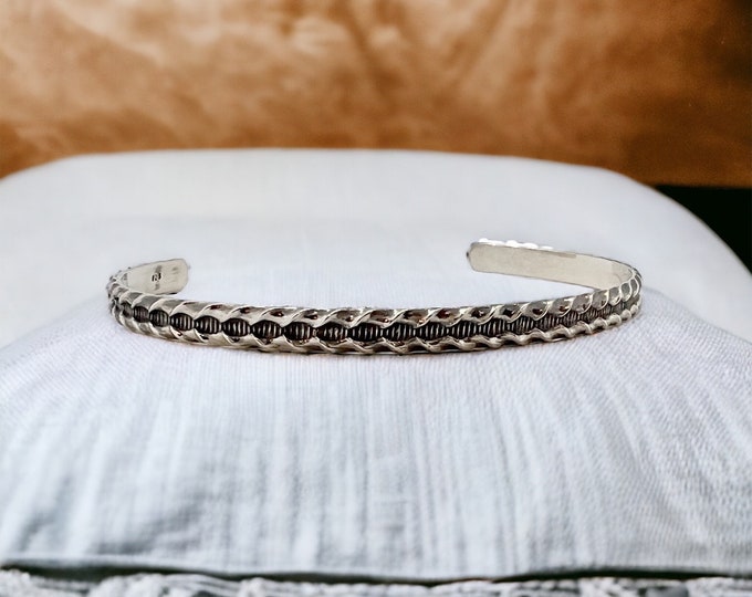 Sterling Silver Cuff Bracelet - Handmade - Stacking Bracelet