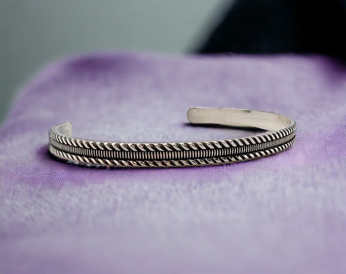 Sterling Silver Cuff Bracelet - Handmade - Stacking Bracelet