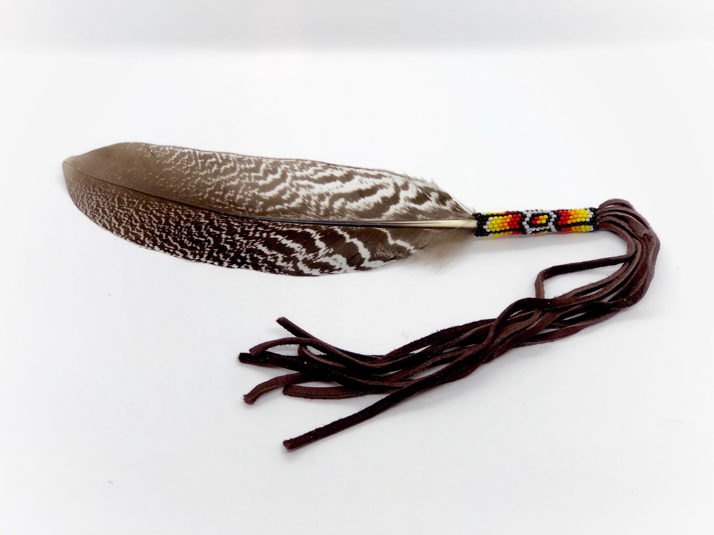 Beaded Smudge Feather - Prayer Feather - Beadwork - Native American ...