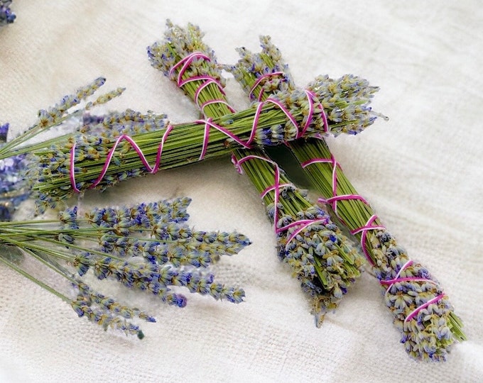 Lavender Smudge Bundles - Grosso French Lavender - Choose Size - Sold Individually - Highly Fragrant - Lavender Smudge Wands