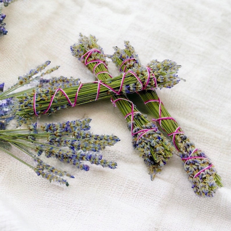 Lavender Smudge Bundles Grosso French Lavender Choose Size Sold Individually Highly Fragrant Lavender Smudge Wands image 1