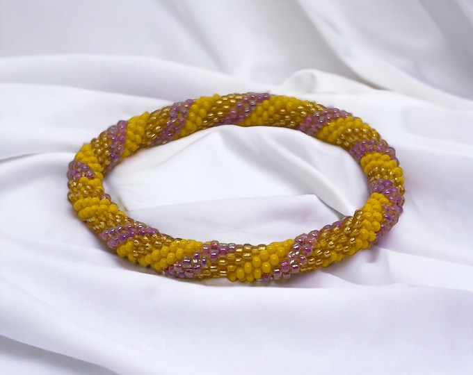 Beaded Bracelet - Slides on Easily - Handmade- Fits Most Wrists