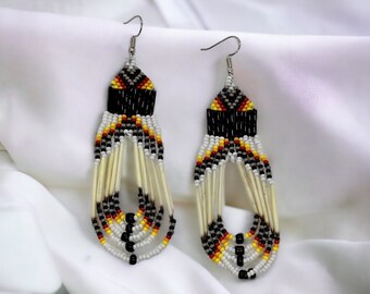 Porcupine Quill Earrings - Gray - Native American Made