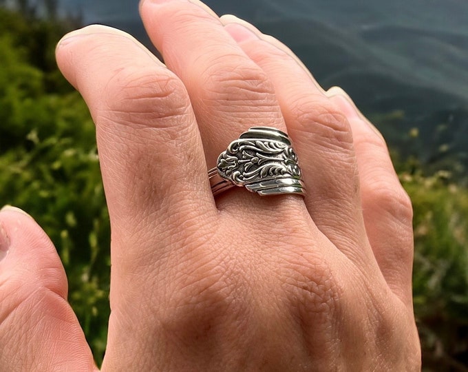 Spoon Ring - Sized to Fit - Antique Silver Spoon