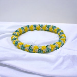 Beaded Bracelet - Slides on Easily - Handmade
