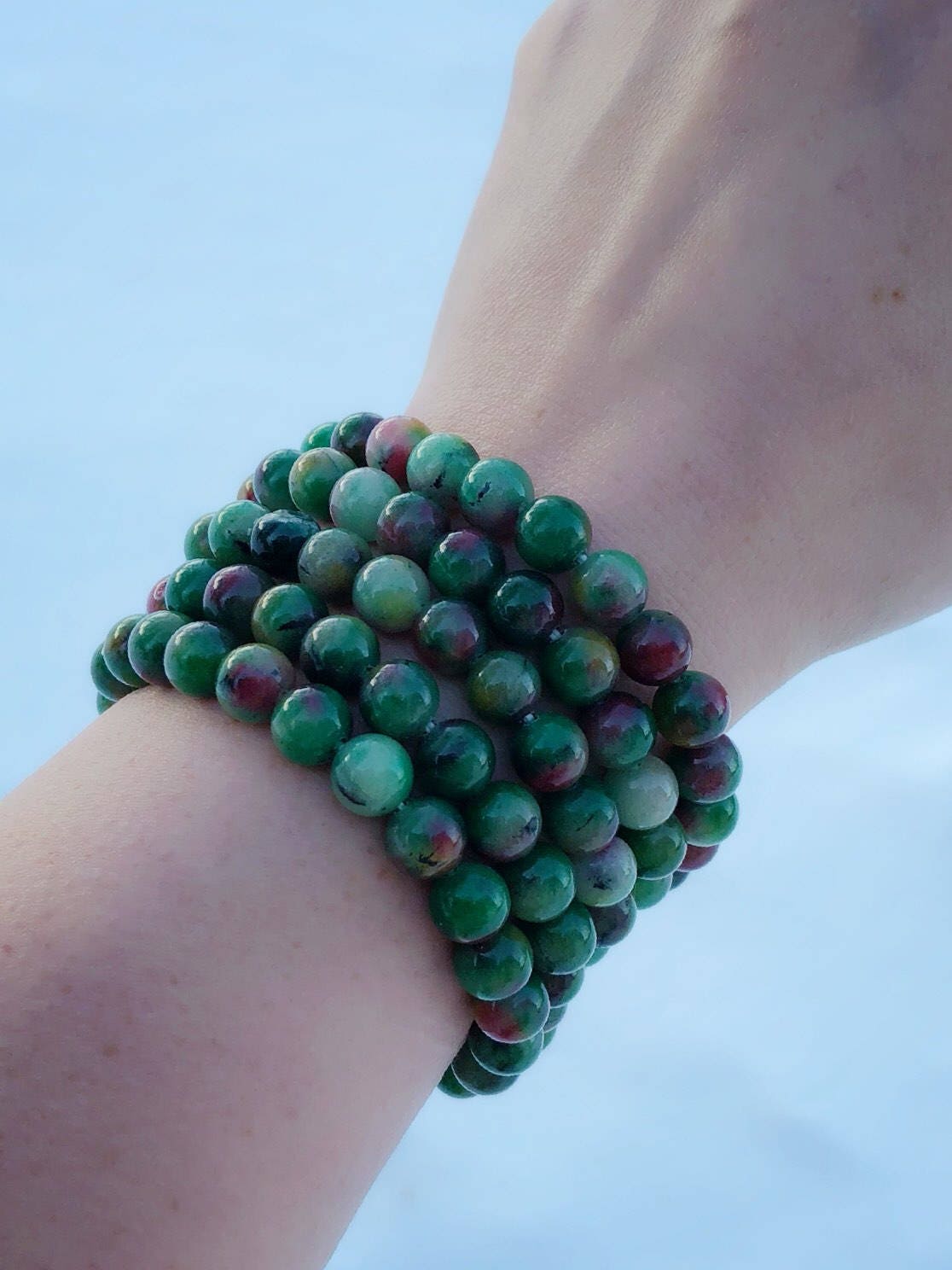 Flower Jade Bracelet Sold Individually Heart Chakra Chakra Stone