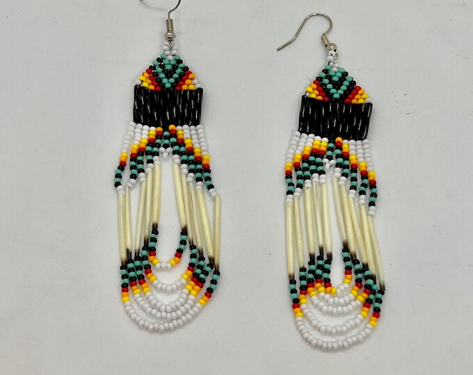 Porcupine Quill Earrings - Sea Green - Native American Made