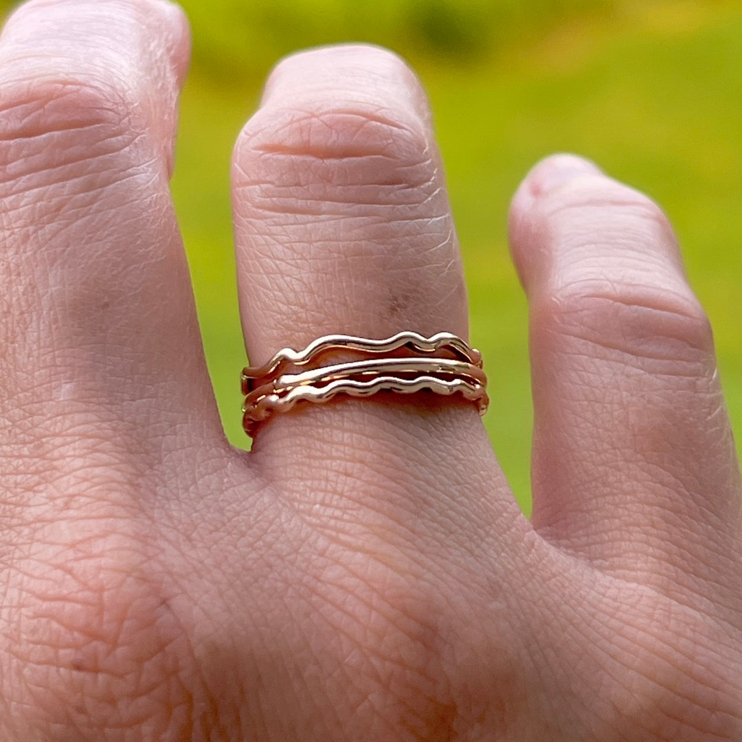 14K Gold Filled Stacking Rings Set Set of 3 Handmade to Etsy