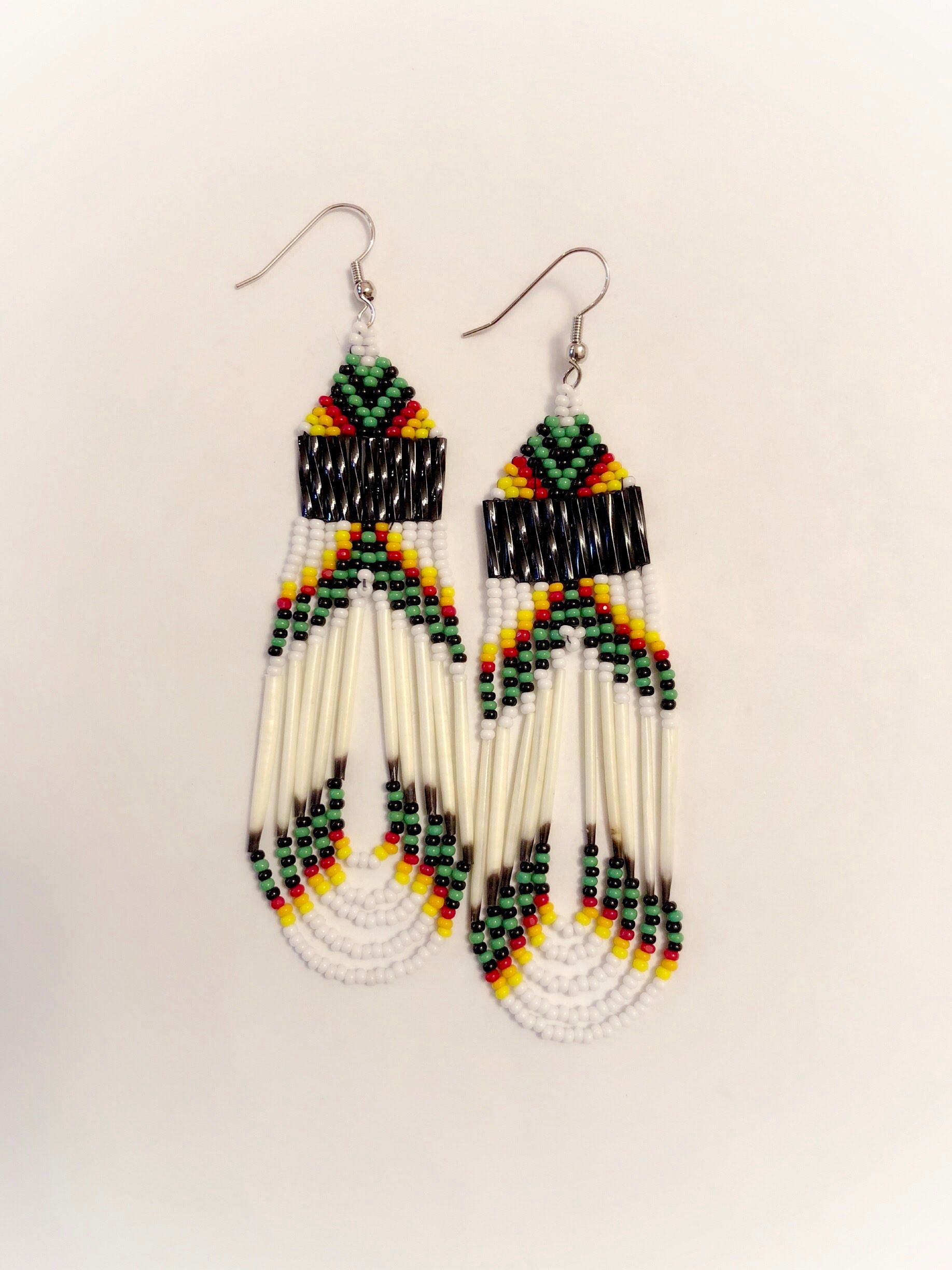 native american porcupine quill necklace