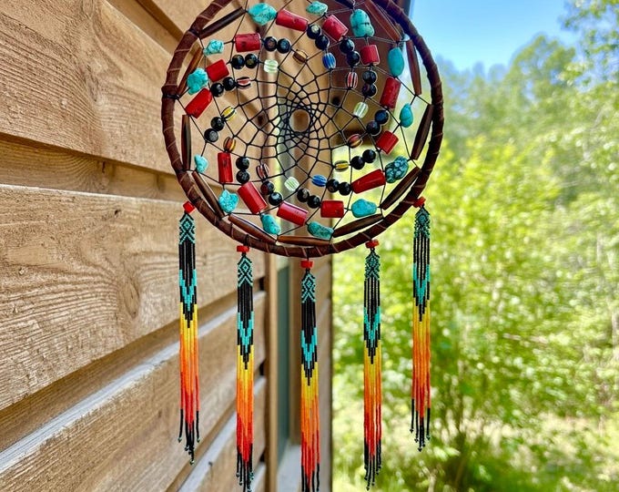 Authentic Native American Dreamcatcher - Buckskin - Buffalo Bone - Sage Blessed