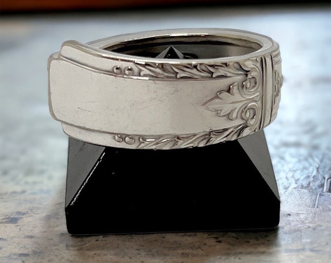 Size 12 - Spoon Ring - Sized to Fit - Antique Silver Spoon