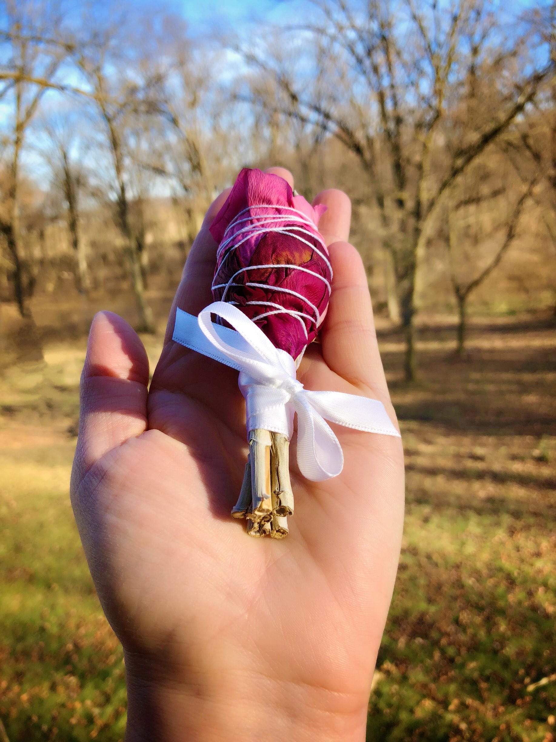 Love Smudge Wand Sold Individually White Sage Red & Pink Rose