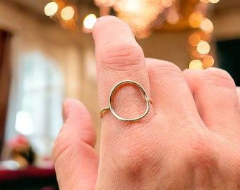 14K Gold Filled Halo Ring - Karma Ring - Circle Ring