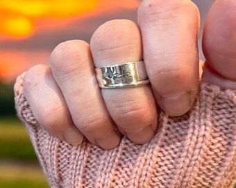 Letter L Small Spoon Ring - Sized to Fit - Antique Silver Spoon