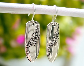 Silver Spoon Earrings - Floral Design