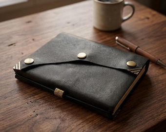 Buckskin Leather Journal - Handmade Leather Journal - Cotton Paper