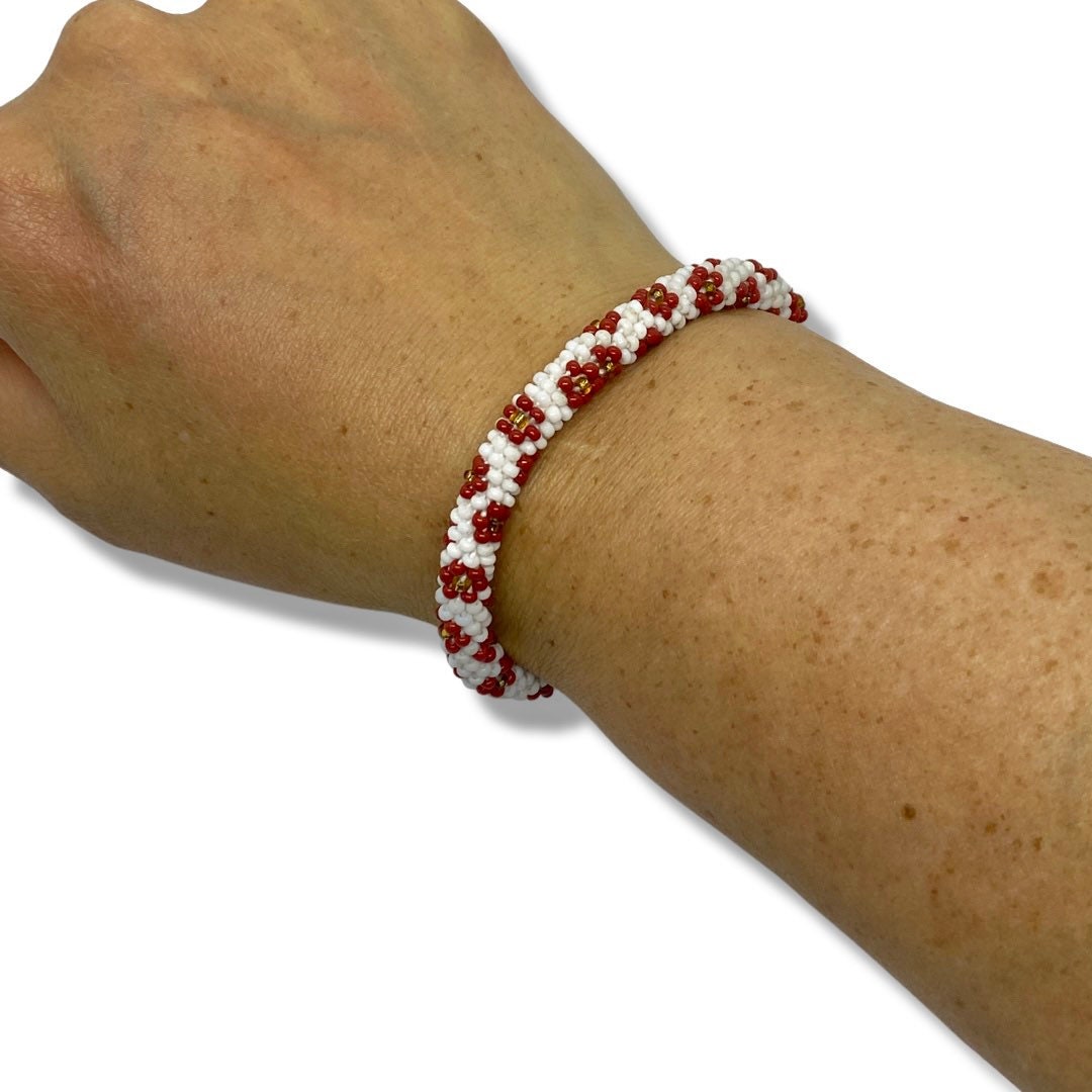 Beaded Bracelet Rolls on Easily Fits Most Wrists
