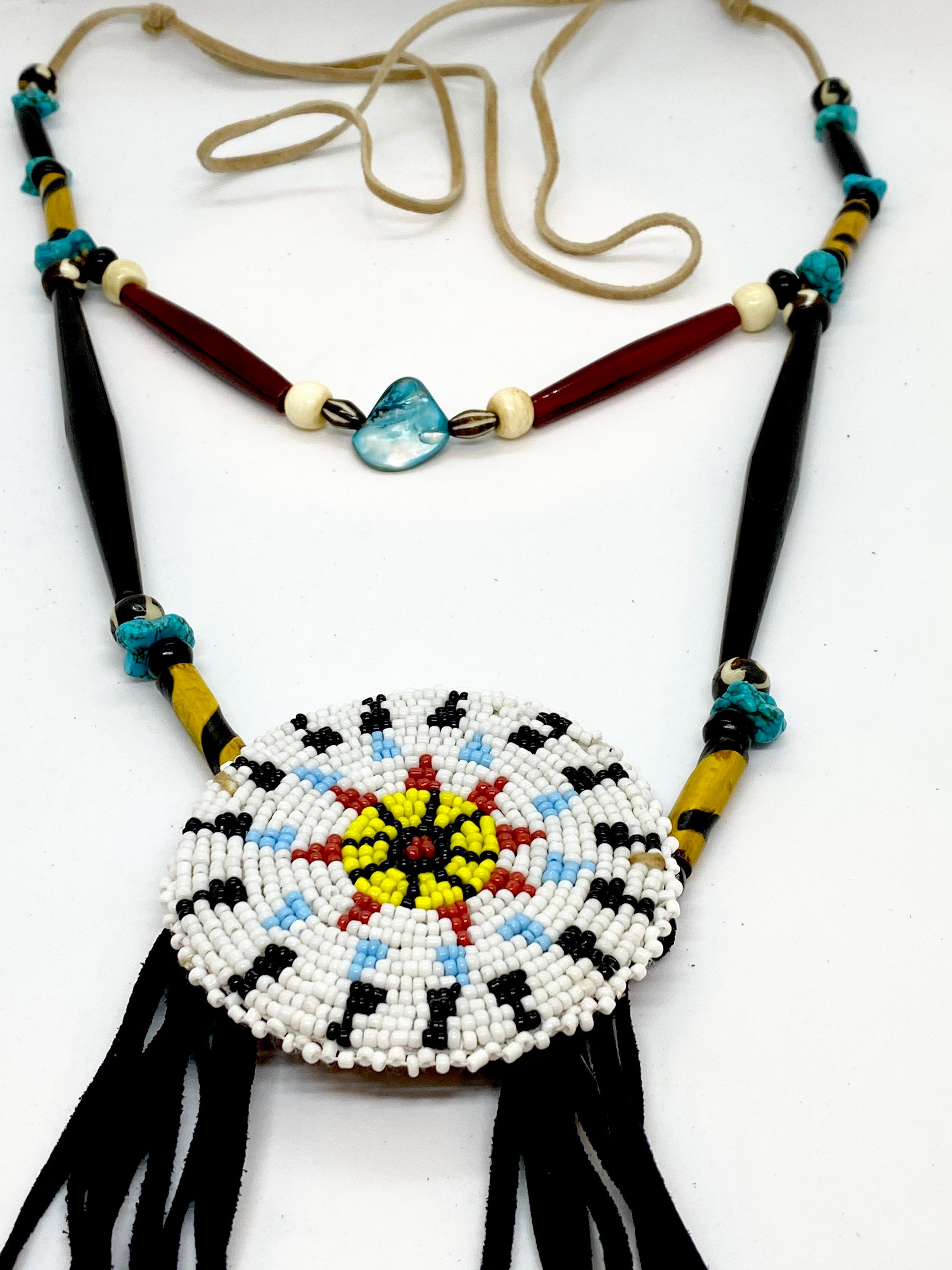 Beaded Medallion Necklace - Native 