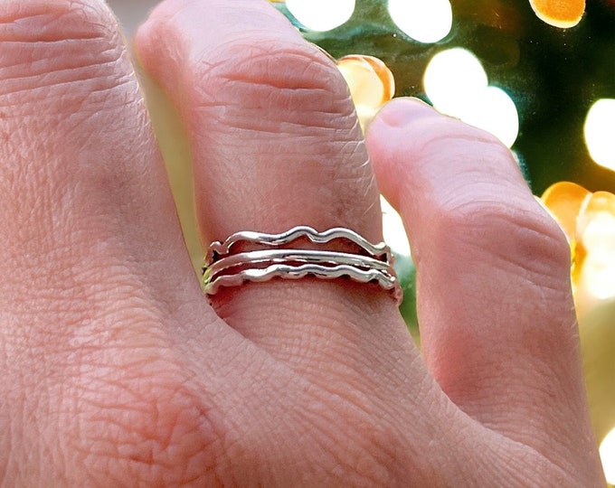 Sterling Silver Stacking Rings Set - Set of 3 - Handmade to Order