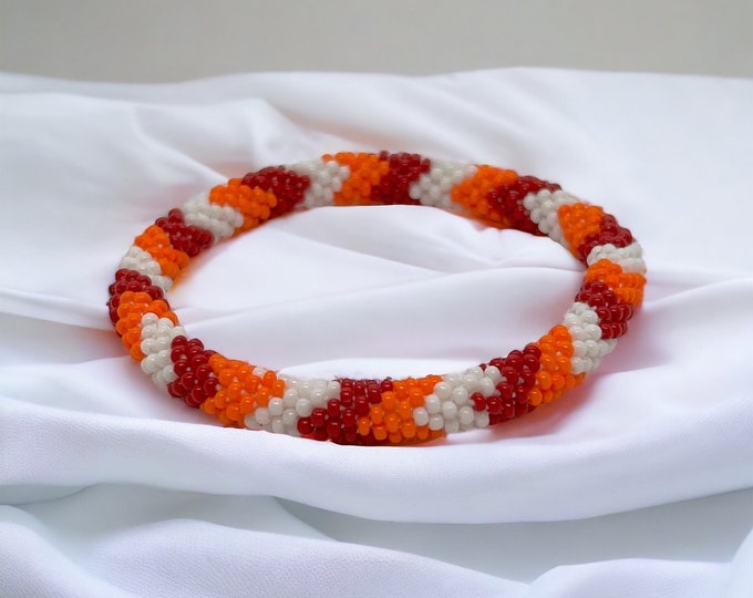Beaded Bracelet - Slides on Easily - Handmade - Fits Most Wrists