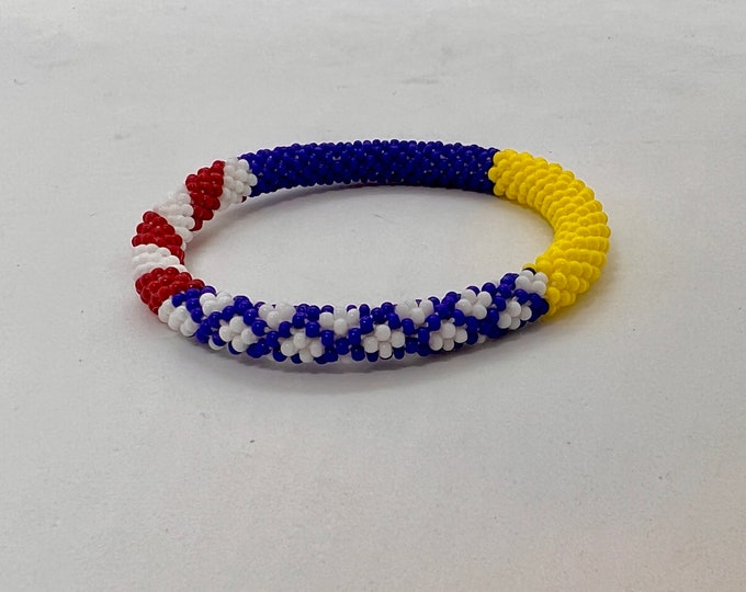 Beaded Bracelet - Slides on Easily - Handmade - Fits Most Wrists