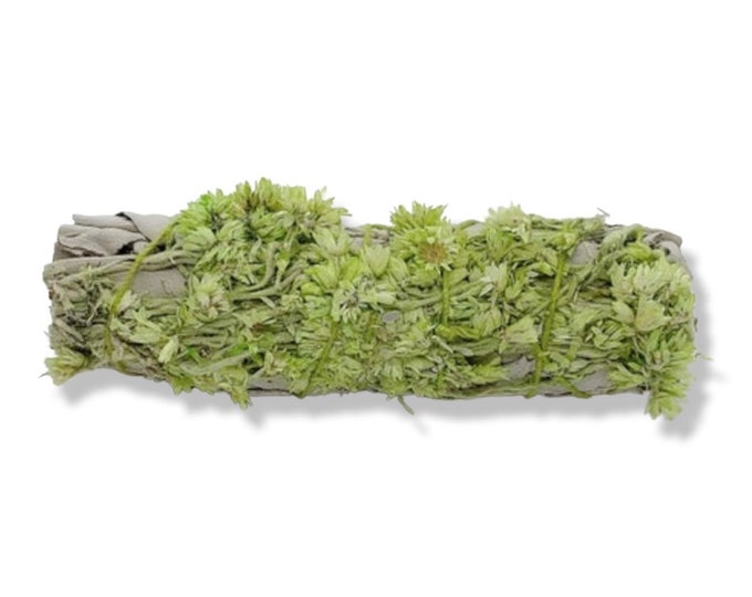 White Sage and Green Mullein Smudge Stick - 4” - Organic