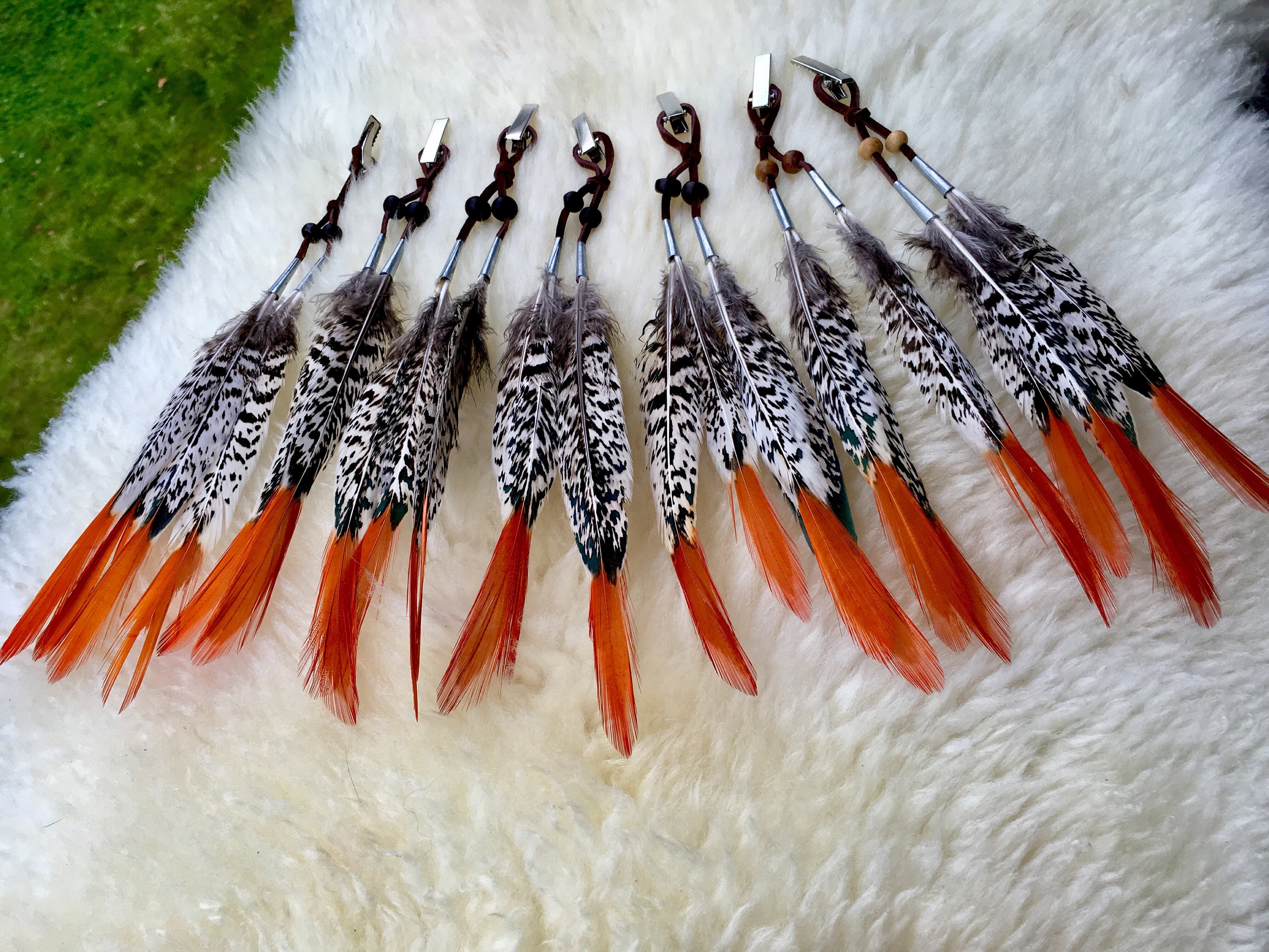 Feather Hair Clip Horse Mane Feather Clip Pheasant Feathers Alligator Clip Style Boho Hair Feather Native American Hair Feather