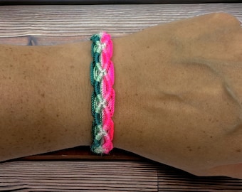 Pink and Blue Friendship Bracelet - Handmade