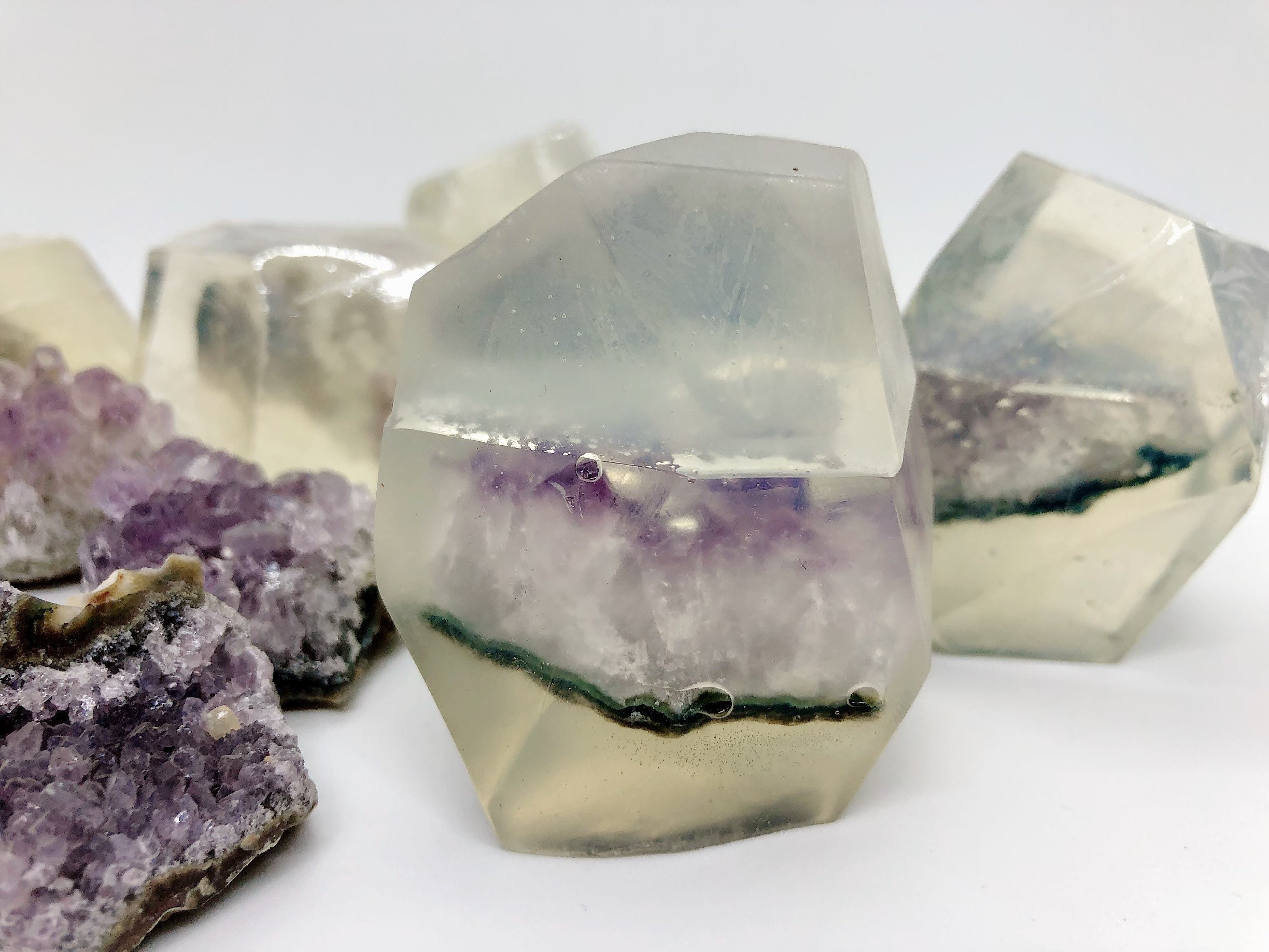 amethyst crystal soap