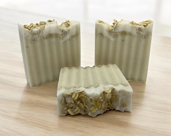 Goats Milk Oatmeal Honey Soap - Handmade - Dye Free- Natural Soap