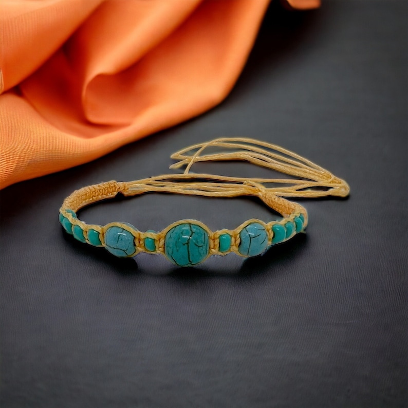 Turquoise Friendship Bracelet Handmade image 1