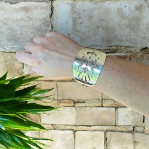 Silver Cuff - Antique Silver Cake Server - Magnetic Clasp