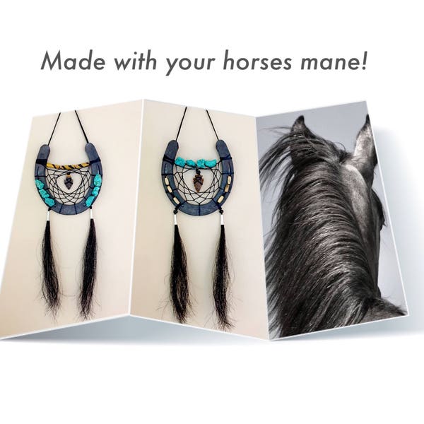 Use Your Own Horse Hair For A Custom Dreamcatcher - Horseshoe Style - Custom Orders For Your Preference - Native American Made