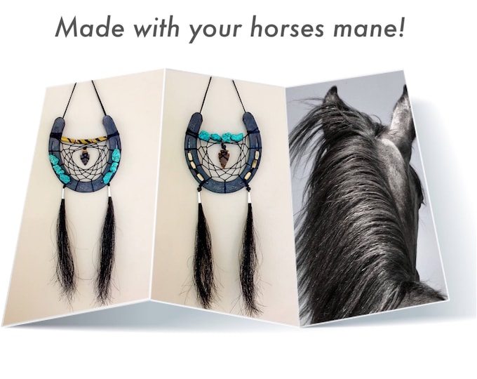 Use Your Own Horse Hair For A Custom Dreamcatcher - Horseshoe Style - Custom Orders For Your Preference - Native American Made