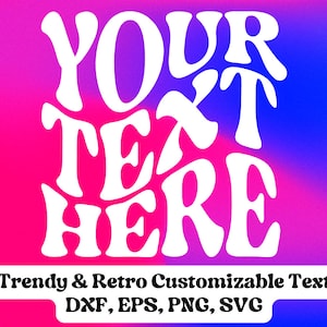 Trendy en retro aanpasbare tekst dxf/eps/png/svg