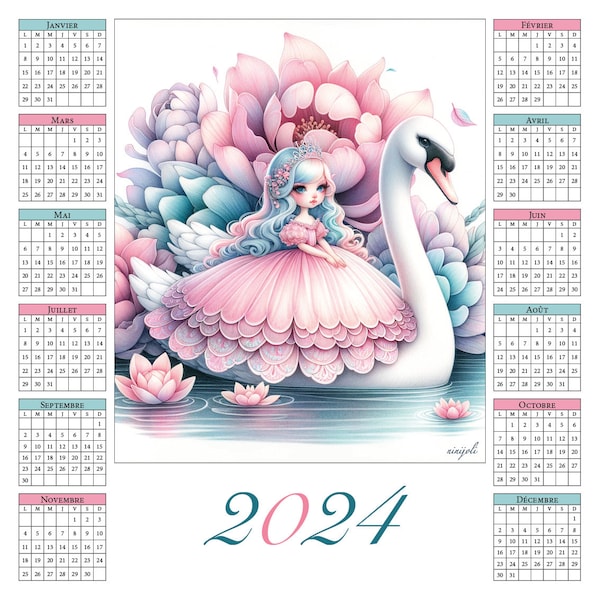 Coupon tissu Calendrier 2024 (velours 40x40cm)