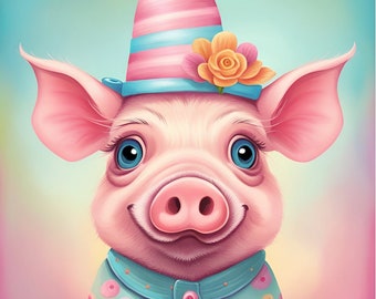 Birthday pig fabric coupon