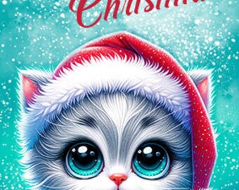 Christmas poster to print - Cat (digital print)