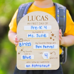 First Day of School Sign | Last Day of School Sign | Back To School Custom Board | 1st Day Sign | Personalized Name Sign | Dry Erase Sign |