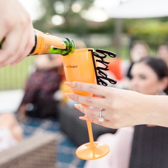 Champagne Flute Tag Champagne Flute Name Bride Tag Etsy