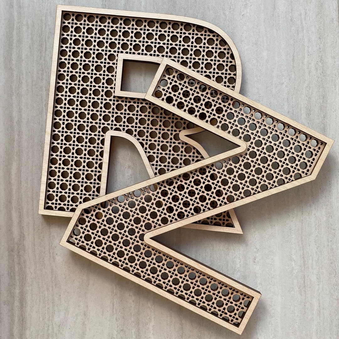 Rattan Pattern Laser Cut Letters Home Decor Personalized Gift Laser Cut ...