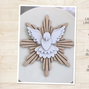 Baptism Decoration, Laser Cut File, Cross Wood Sign, SVG, Digital Download