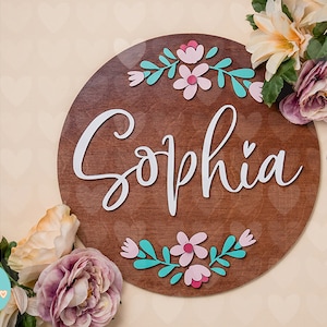 Custom Nursery Name, Laser Cut File, Round Wood Sign, SVG, Instant Digital Download